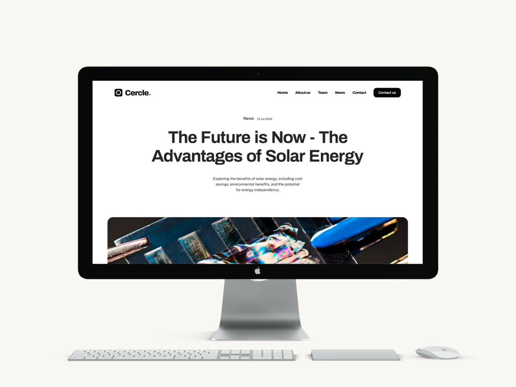 portfolio imac mockup of the cercle solar case study