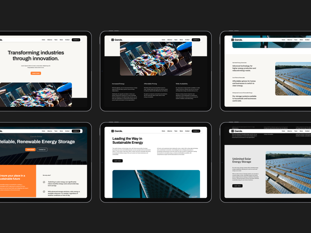 portfolio ipad mockup of the cercle solar case study