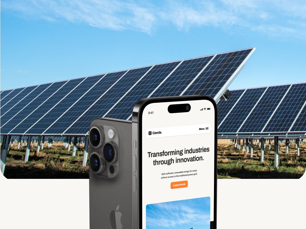 portfolio mobile mockup of the cercle solar case study